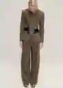 Pantalón Orchid Khaki Talla 36 Mujer Mango