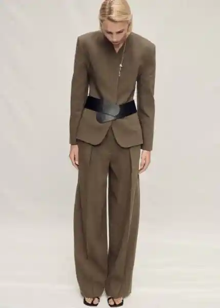 Pantalón Orchid Khaki Talla 36 Mujer Mango