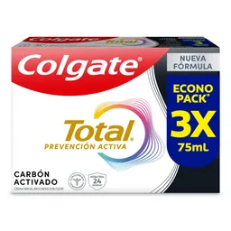 Crema Dental Colgate Total Carbón Prevención Activa 3x75ml