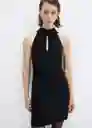 Vestido Charlot Negro Talla L Mujer Mango