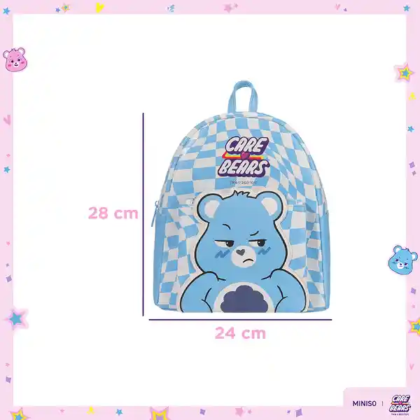 Maleta de Cuadros Serie Care Bears Blanco y Azul Miniso