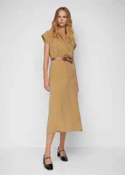 Vestido Ponsa-W Camel Talla L Mujer Mango