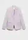 Blazer Americana Boreal Malva Talla 42 Mujer Mango