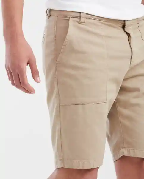 Short Utility Masculino Beige Albarizo Medio Talla 38 Chevignon
