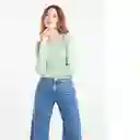  Camiseta Mujer Color Verde Escarchado Claro Talla S Naf-Naf 
