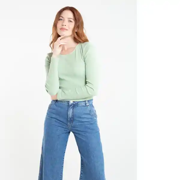  Camiseta Mujer Color Verde Escarchado Claro Talla S Naf-Naf 