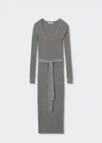 Vestido Goletav Gris Medio Vigore Talla 18 Mujer Mango