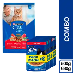 Combo Cat Chow Carne + Felix Húmedo