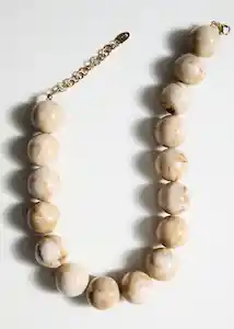 Collar Amelia Beige Talla 99 Mujer Mango