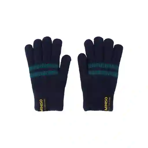 Guantes de Invierno Con Rayas Azul Marino Miniso
