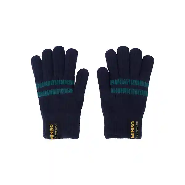 Guantes de Invierno Con Rayas Azul Marino Miniso