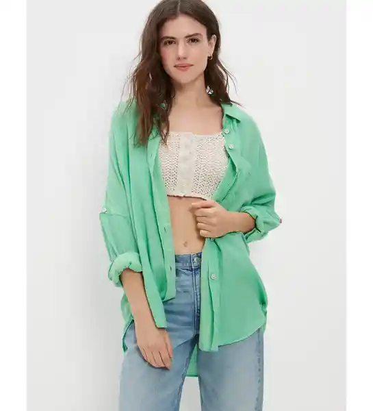 Camisa Mujer Verde Talla SMALL American Eagle