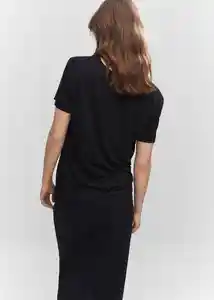 Camiseta Vispi Negro Talla L Mujer Mango