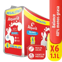 Alqueria Leche Semidescremada Balance Líquida