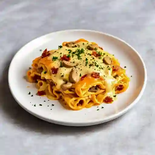 Lasaña pollo con champiñon