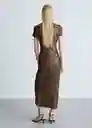 Vestido Leo Marron Talla L Mujer Mango