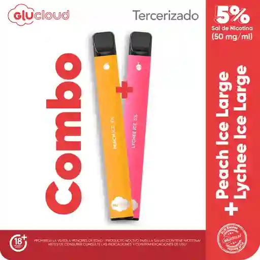 Combo Vape Glucloud Lychee Ice Large + Glucloud Peach Ice Large