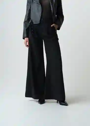 Pantalón Mujer Negro Puro Ultraoscuro Talla 10 433G304 Naf Naf