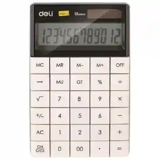 Deli Calculadora Touch 12 Dígitos Blanca E1589B