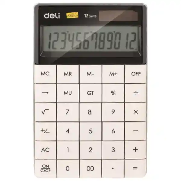 Deli Calculadora Touch 12 Dígitos Blanca E1589B