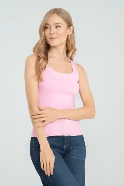 Top Basic Color Rosado Barbie Talla L Ragged