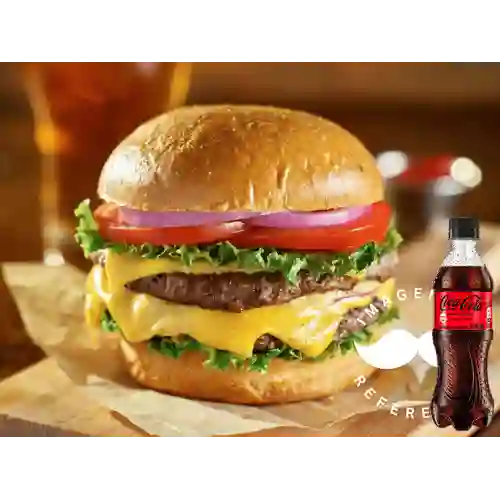 Combo Hamburguesa Doble Carne +Cocacola S/az 400ml