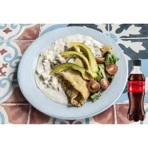 Combo Crepa Pollo&Champiñones +Cocacola S/az 400ml