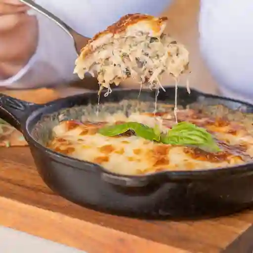 Keto lasagna pollo champiñones