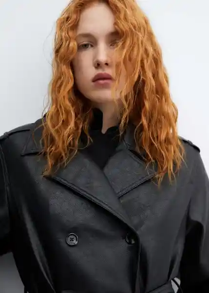 Abrigo Trench Gossip Negro Talla XL Mujer Mango