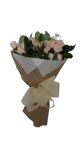 Flores Bouquet Rosas Mini Spray Tonos Pastel Frescas