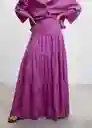 Falda Laia-A Violeta Talla M Mujer Mango