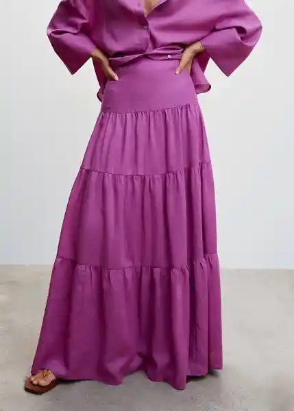 Falda Laia-A Violeta Talla M Mujer Mango