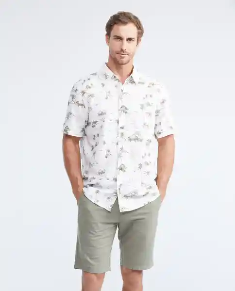 Camisa Palms Resort Gris Rocío Claro XXL Chevignon