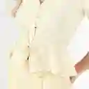 Blusa Cuello V Manga 3/4 Blanco Talla S 696111