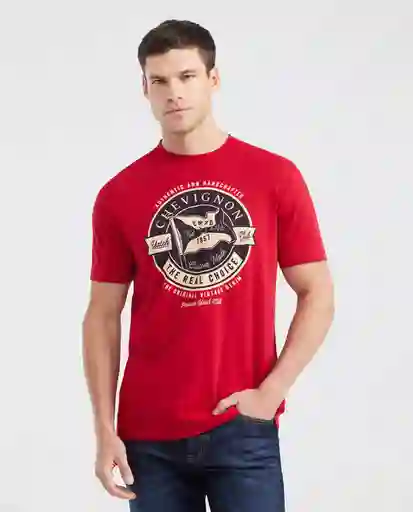 Camiseta Ch57 Graphic Masculino Rojo Chili Oscuro T M Chevignon