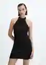 Vestido Xlazo Negro Talla S Mujer Mango