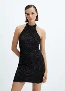 Vestido Xlazo Negro Talla S Mujer Mango