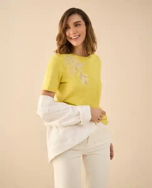 Camiseta Amarillo Olivo Medio Talla M 601G019 Esprit