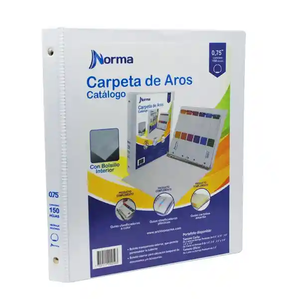 Norma Folder Tipo Catálogo 0.75 Pulgadas. 3 Argollas