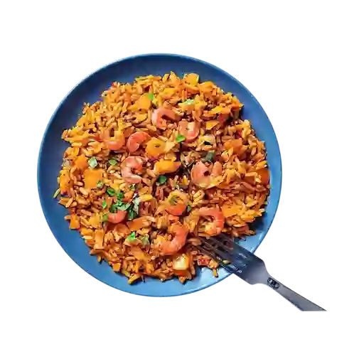 Caja de Arroz Chino con Camarón y Pollo
