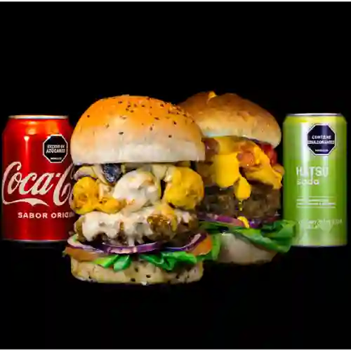 2 Veggie Burgers + 2 Bebidas