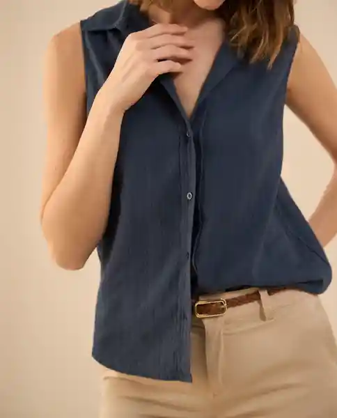 Camisa Azul Regio Ultraoscuro Talla M 411G018 Esprit