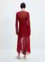 Vestido Roses Rojo Talla XL Mujer Mango