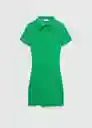 Vestido Trama Verde Talla M Mujer Mango