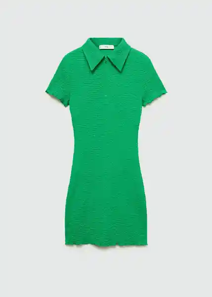 Vestido Trama Verde Talla M Mujer Mango