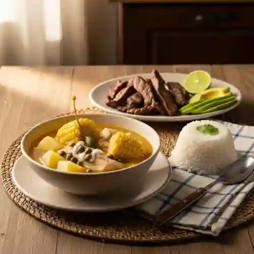 Frijoles + Bistec a Caballo