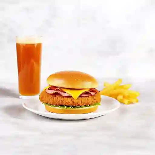 Combo Hamburguesa De Pollo Apanado