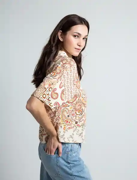 Camisa Carmina Mujer Crudo Abedul Claro Talla S 513F330 Naf Naf