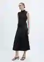 Falda Long Negro Talla XL Mujer Mango