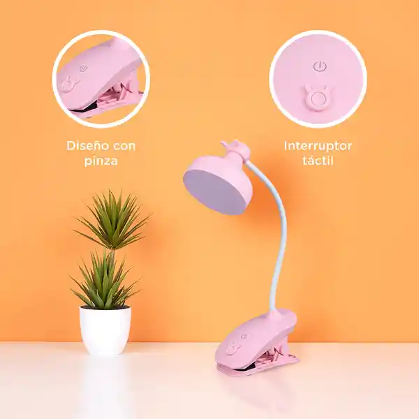 Lámpara Clip on Oso 3 Modos de Color Rosa Mod 2105 Miniso